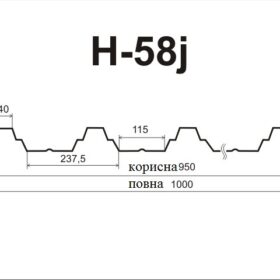 Профнастил H-58 J 0,45 мм глянець Україна